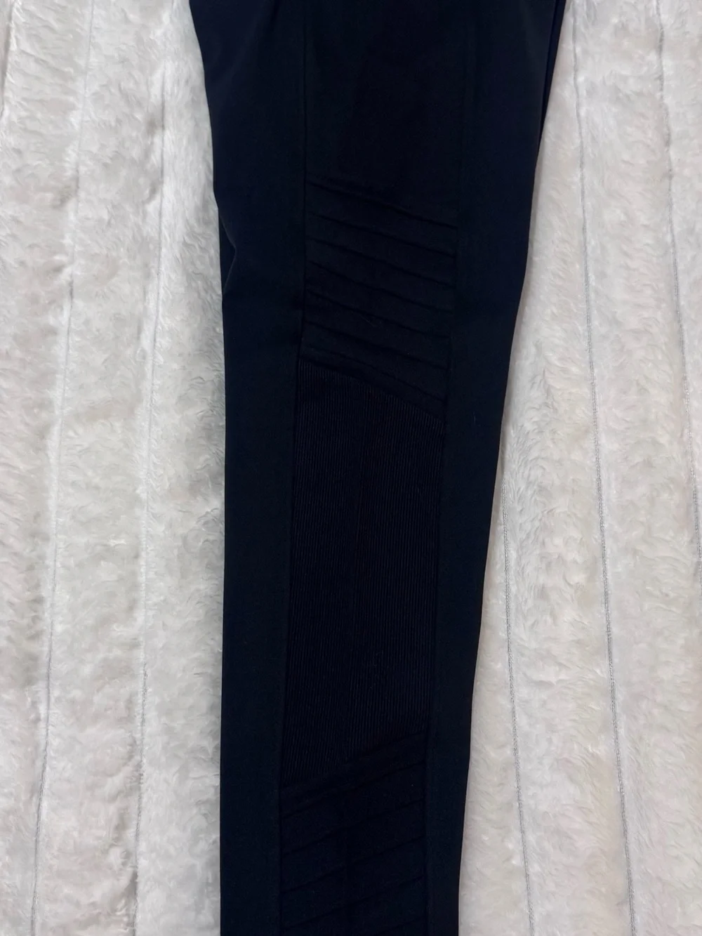 Athleta Girl Black Ribbed-Panel Moto-Vating Tight Leggings